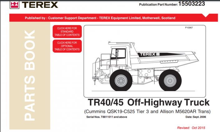 TEREX tr45PARTS BOOK